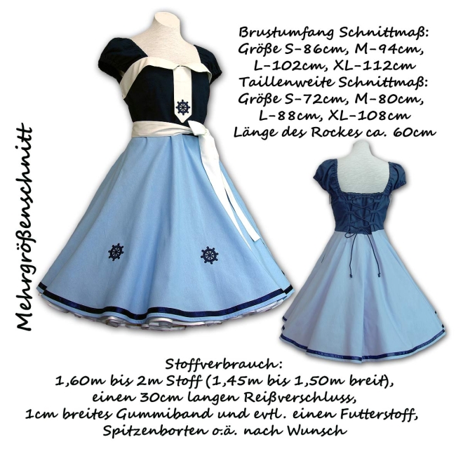 Schnittmuster e-book Petticoat-Kleid mit Tellerrock Rockabilly